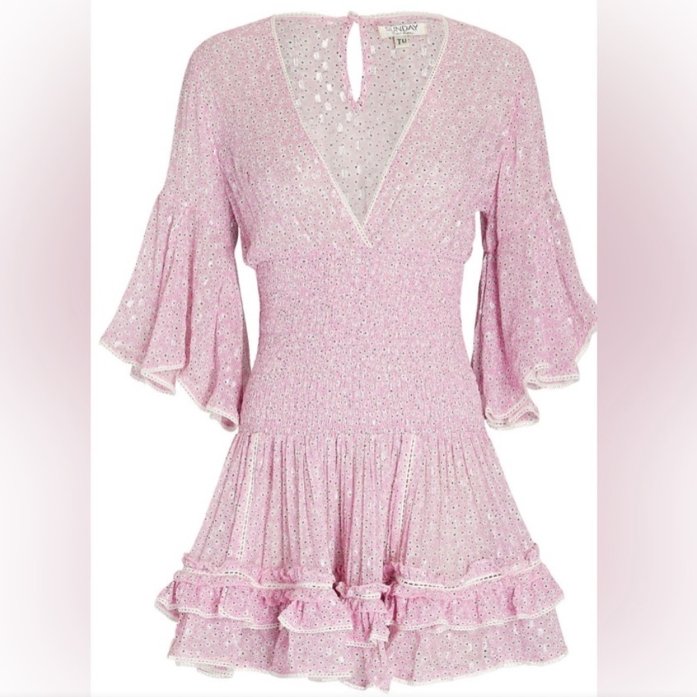 Sunday Saint Tropez Pink Floral Jenina Mini Dress